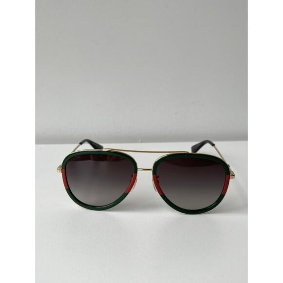NEW Gucci GG0062S 003 Aviator Sunglasses in Red/Green - Picture 7 of 11